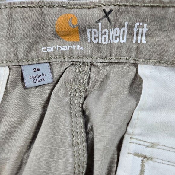 Carhartt Mens Beige Ripstop Casual‎ Cargo Shorts - Picture 7 of 8